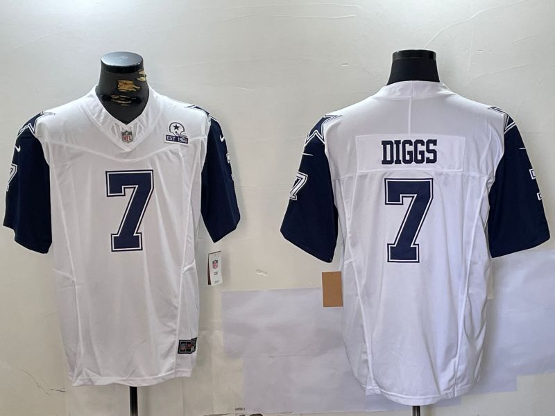 Men Dallas Cowboys 7 Diggs White 2024 Nike Limited NFL Jersey style 8